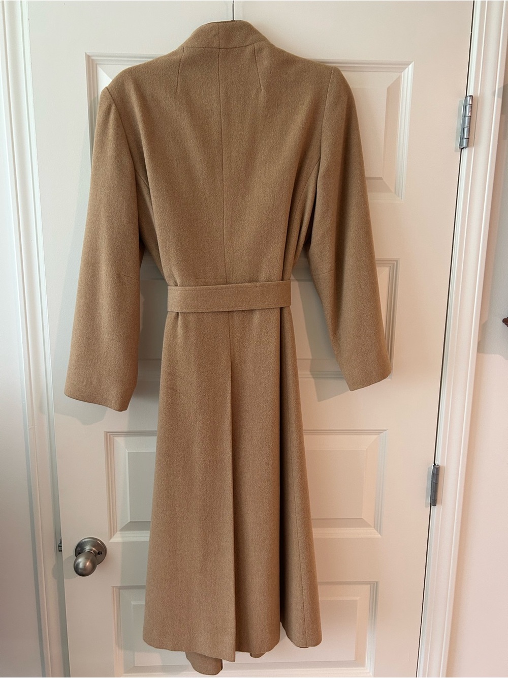 Long Camel Belted Trench Coat - Picture 6 of 9